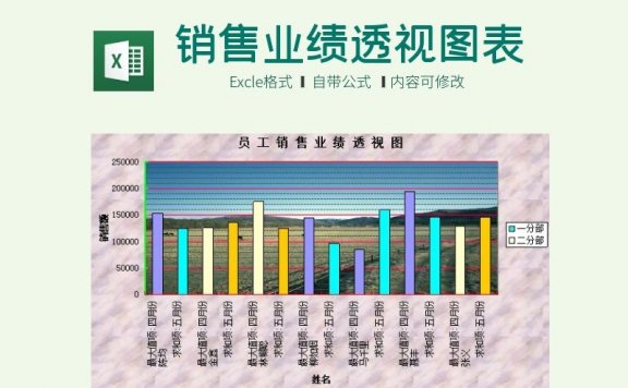 员工销售业绩透视图表